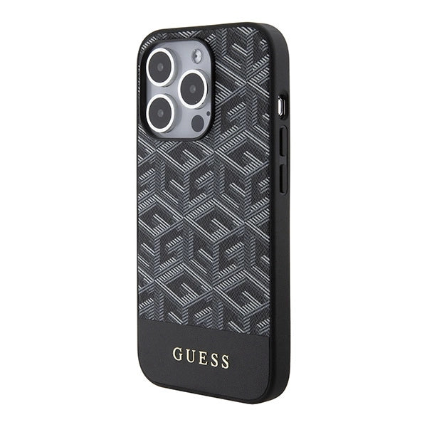 Guess GCube Stripes MagSafe case for iPhone 15 Pro Max - black