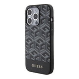Guess GCube Stripes MagSafe case for iPhone 15 Pro Max - black