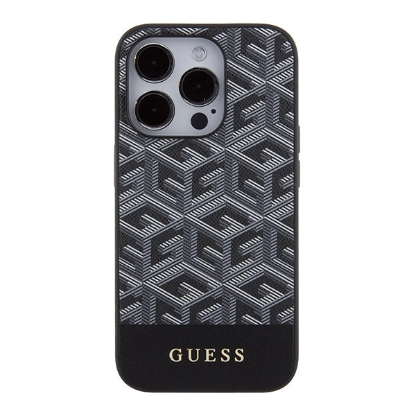Guess GCube Stripes MagSafe case for iPhone 15 Pro Max - black