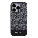 Guess GCube Stripes MagSafe case for iPhone 15 Pro Max - black
