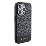 Guess GCube Stripes MagSafe case for iPhone 15 Pro Max - black