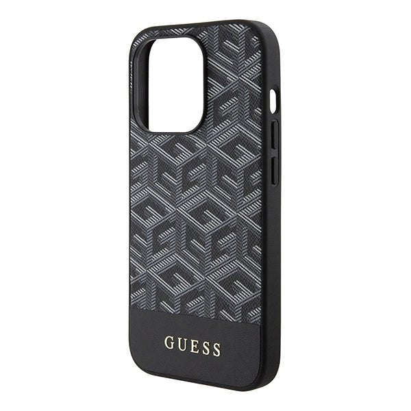Guess GCube Stripes MagSafe case for iPhone 15 Pro Max - black