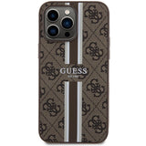 Guess 4G Printed Stripes MagSafe case for iPhone 15 Pro Max - brown