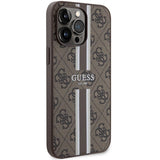 Guess 4G Printed Stripes MagSafe case for iPhone 15 Pro Max - brown