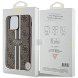 Guess 4G Printed Stripes MagSafe case for iPhone 15 Pro Max - brown