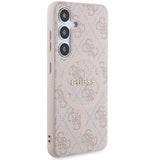 Guess 4G Collection Leather Metal Logo MagSafe Case for Samsung Galaxy S24 - Pink