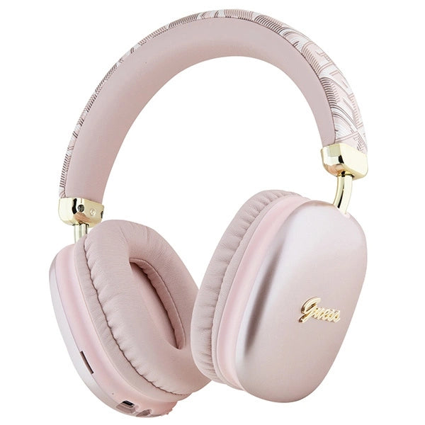 Guess GCube Metallic Script Logo Headphones - Pink