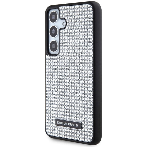 Karl Lagerfeld Rhinestone Metal Logo case for Samsung Galaxy S24 - silver