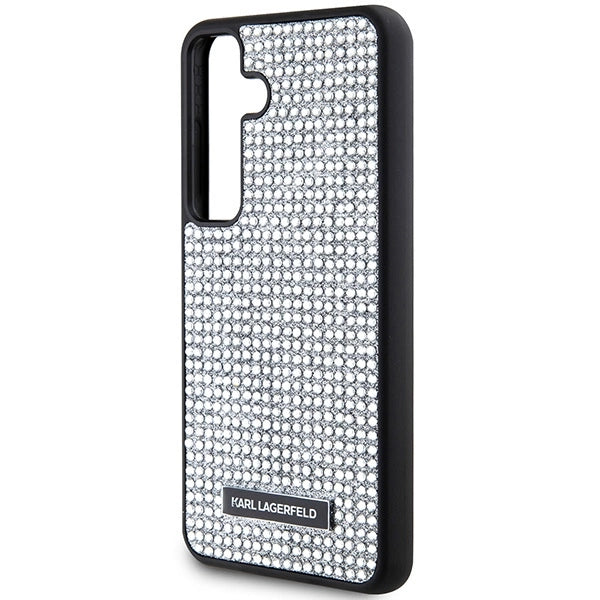 Karl Lagerfeld Rhinestone Metal Logo case for Samsung Galaxy S24 - silver