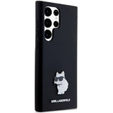 Karl Lagerfeld Silicone Choupette Metal Pin case for Samsung Galaxy S23 Ultra - black