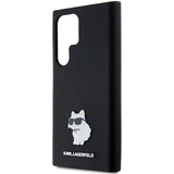 Karl Lagerfeld Silicone Choupette Metal Pin case for Samsung Galaxy S23 Ultra - black