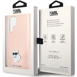 Karl Lagerfeld Silicone Choupette Metal Pin case for Samsung Galaxy S23 Ultra - pink