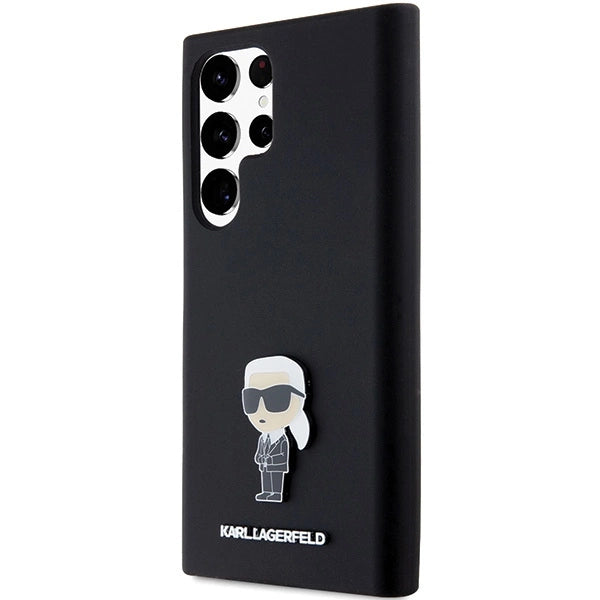 Karl Lagerfeld Silicone Ikonik Metal Pin case for Samsung Galaxy S23 Ultra - black