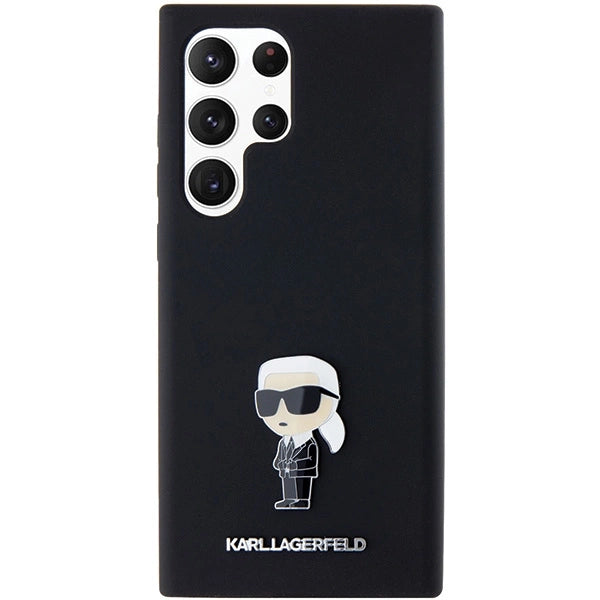 Karl Lagerfeld Silicone Ikonik Metal Pin case for Samsung Galaxy S23 Ultra - black