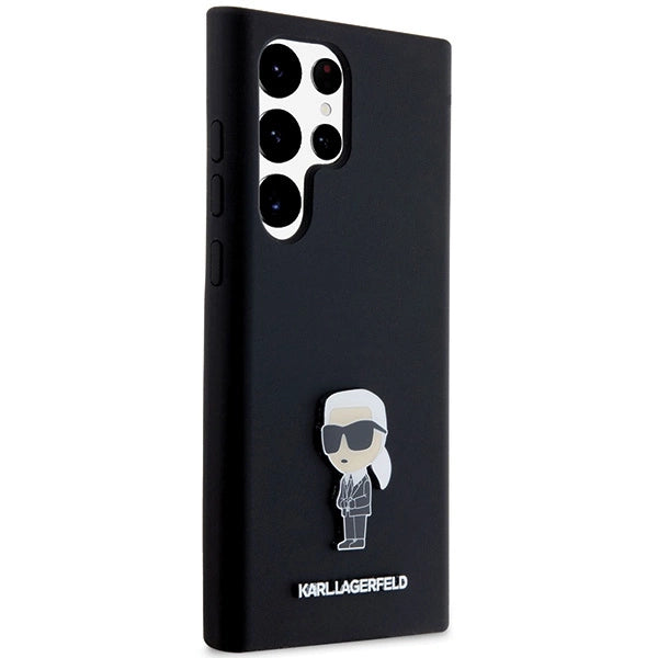 Karl Lagerfeld Silicone Ikonik Metal Pin case for Samsung Galaxy S23 Ultra - black