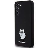 Karl Lagerfeld Silicone Choupette Metal Pin case for Samsung Galaxy S23+ - black