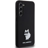 Karl Lagerfeld Silicone Choupette Metal Pin case for Samsung Galaxy S23+ - black