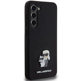 Karl Lagerfeld Silicone Karl&Choupette Metal Pin case for Samsung Galaxy S23+ - black