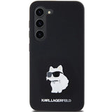 Karl Lagerfeld Silicone Choupette Metal Pin case for Samsung Galaxy S23 - black
