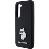 Karl Lagerfeld Silicone Choupette Metal Pin case for Samsung Galaxy S23 - black