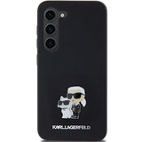 Karl Lagerfeld Silicone Karl&Choupette Metal Pin case for Samsung Galaxy S23 - black