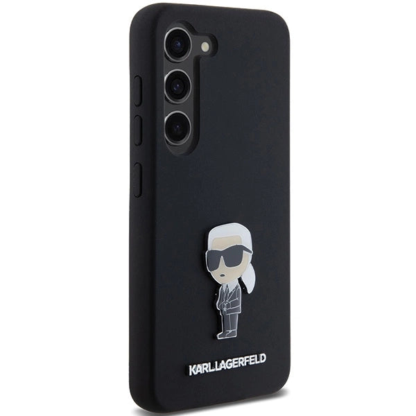 Karl Lagerfeld Silicone Ikonik Metal Pin case for Samsung Galaxy S23 - black
