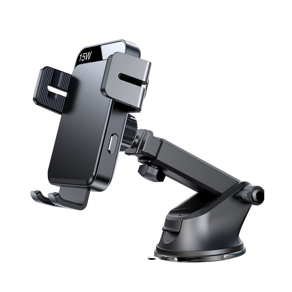 Joyroom JR-ZS219 electric dashboard mount with 15W inductive charger - black