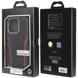 Audi Genuine Leather case med MagSafe til iPhone 14 Pro - sort og rød
