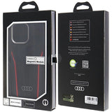 Audi Genuine Leather case med MagSafe til iPhone 15 Pro Max - sort og rød
