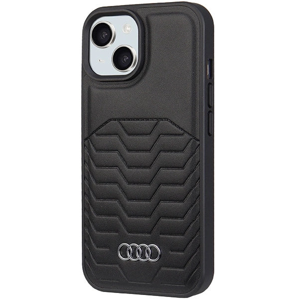 Audi Synthetic Leather Case with MagSafe for iPhone 15/14/13 - Black