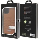 Audi Synthetic Leather Case with MagSafe for iPhone 15 Plus / 14 Plus - Brown