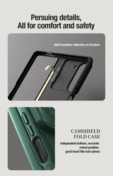 Nillkin CamShield Fold Case til Samsung Galaxy Z Fold 5 med ekstra stylus holder - sort