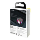 Baseus Magic USB + USB-C QC 4.0 PD 45W biloplader (rød-blå).