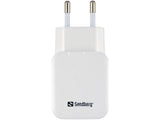 AC Charger Dual USB 2A EU, White/Black