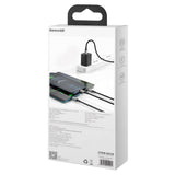 Baseus Rapid Series 3in1 USB-C - USB-C / Lightning / micro USB kabel 20W PD 1.5m - sort