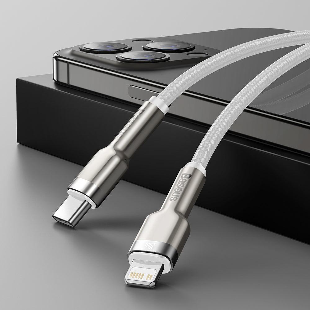 Baseus Cafule Series Metal Data USB-C / Lightning 20W PD cable 1 m - white