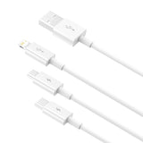 Baseus Superior Series USB-A - USB-C / Lightning / micro USB 3.5A kabel 1m - hvid