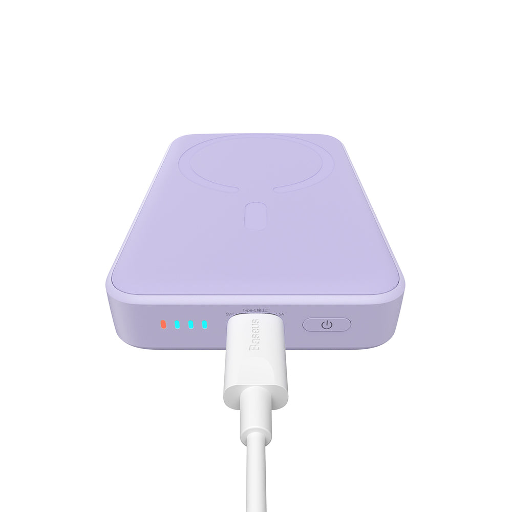 Baseus Magnetic Mini Inductive Powerbank 10000mAh 20W - Purple + USB-C - USB-C Cable