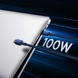 Baseus Tungsten Gold USB-C / USB-C kabel 100W 1m - marineblå