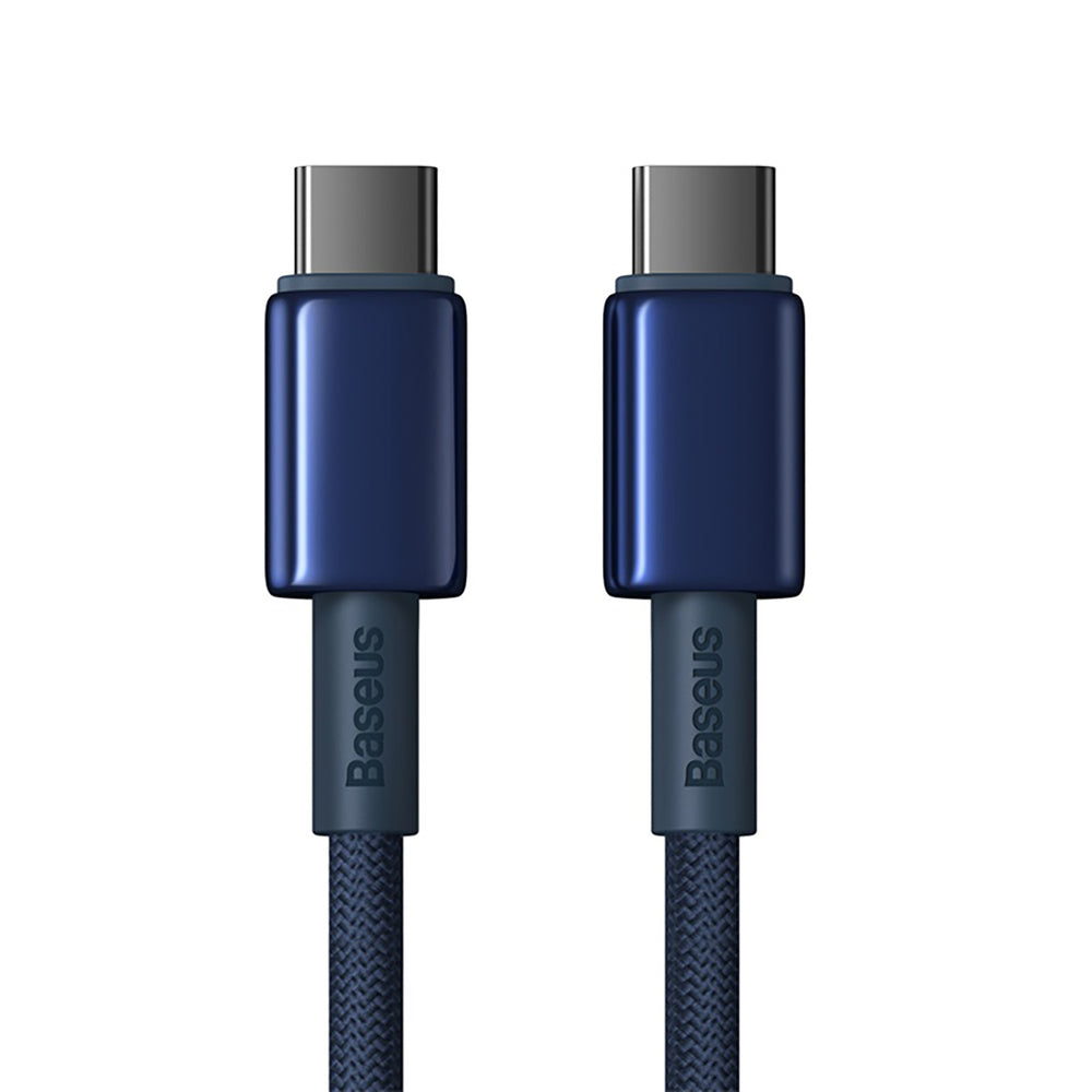 Baseus Tungsten Gold USB-C / USB-C kabel 100W 1m - marineblå