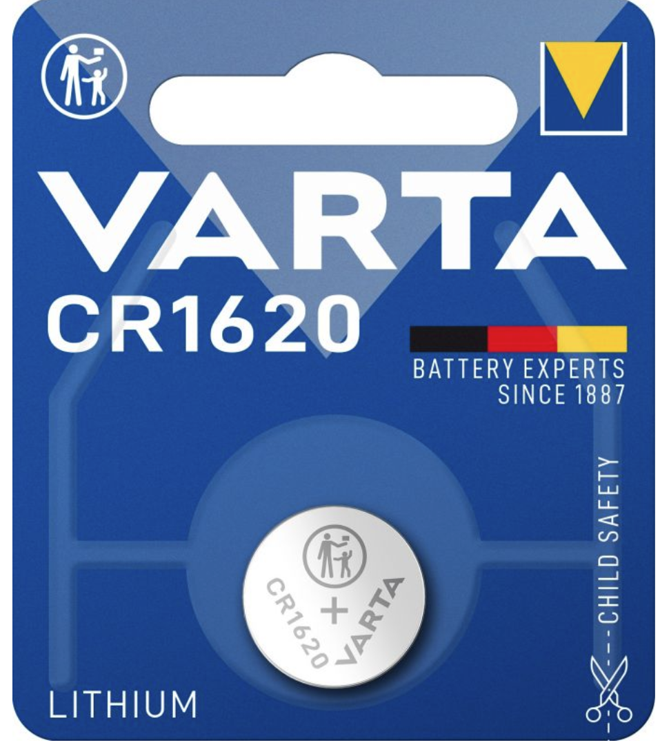 CR1620 Varta knapcelle batteri 3V lithium 2,0x16mm