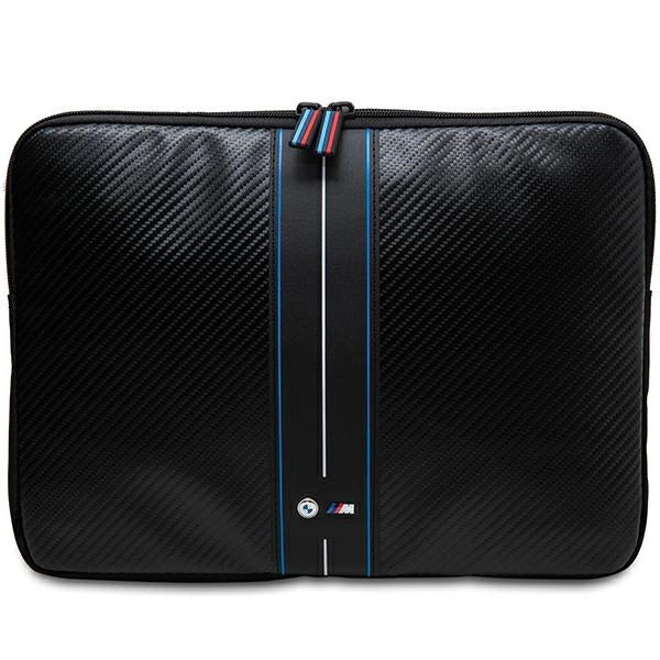 BMW Carbon & Blue Stripe hylster til en 16" laptop - sort