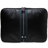 BMW Carbon & Blue Stripe hylster til en 16" laptop - sort