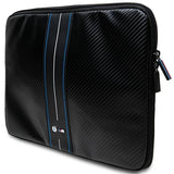 BMW Carbon & Blue Stripe hylster til en 16" laptop - sort