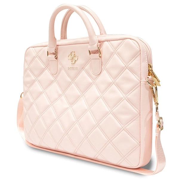 Guess Quilted 4G taske til en 16" laptop - pink
