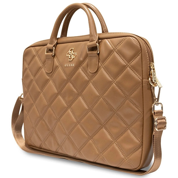 Guess Quilted 4G taske til en 16" laptop - brun