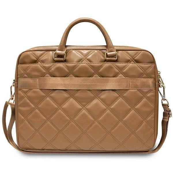 Guess Quilted 4G taske til en 16" laptop - brun