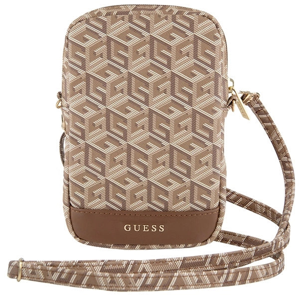 Guess Zip GCube Bottom Stripe telefonpose - brun