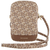 Guess Zip GCube Bottom Stripe telefonpose - brun