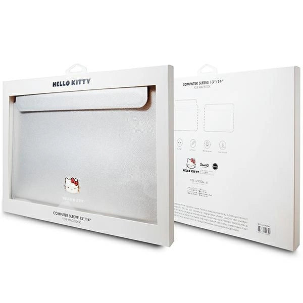 Hello Kitty PU Metal Logo case for a 14" laptop - silver
